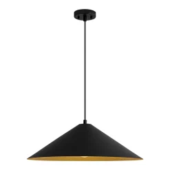 Industrial Oversized Iron Flat Cone Kitchen Pendant Light
