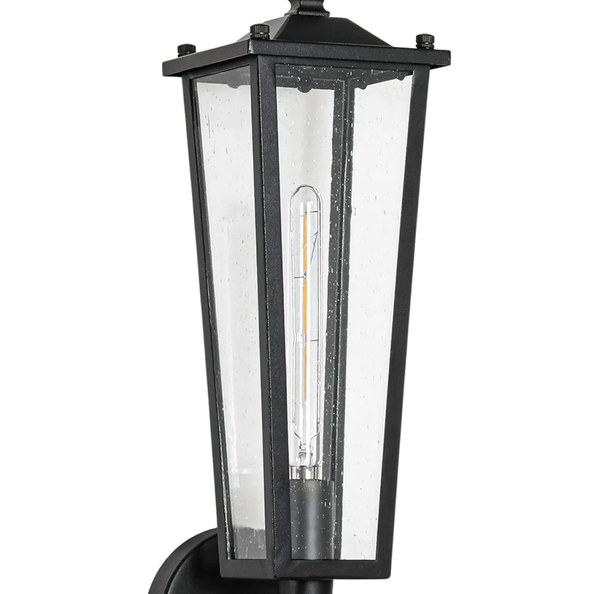 IP23 Black Manor 1-Light Lantern Outdoor Wall Sconce