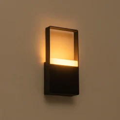 IP54 Black Rectangular Dimmable LED Outdoor Wall Lamp