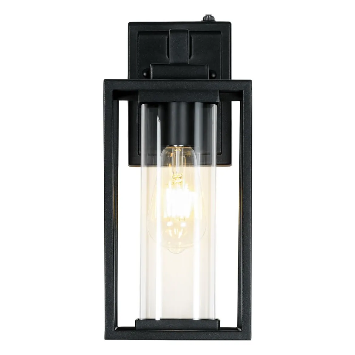 IP23 Black Rectangular Outdoor Lantern Wall Sconce