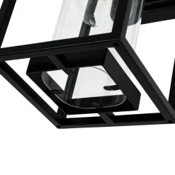 IP23 Black Rectangular Outdoor Lantern Wall Sconce