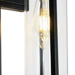 IP23 Black Rectangular Outdoor Lantern Wall Sconce
