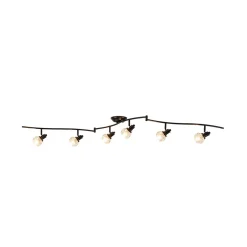 6-Light Adjustable Crystal Spotlight Island Linear Track Light