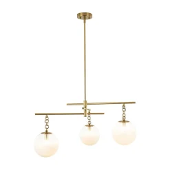 3-light Adjustable Gradual White Glass Globe Sputnik Chandelier