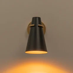 1-Light Adjustable Head Metal Cone Vanity Wall Sconce
