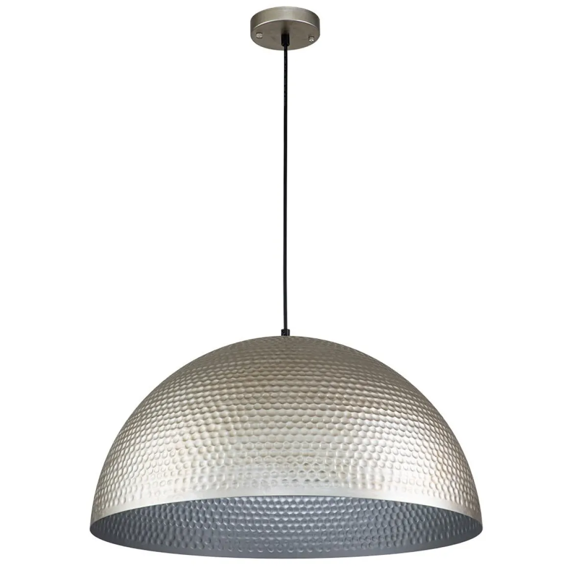 1-Light Antique Oversized Hammered Dome Pendant Light