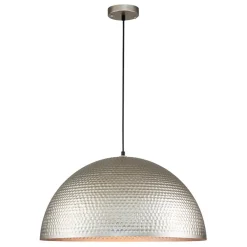 1-Light Antique Oversized Hammered Dome Pendant Light