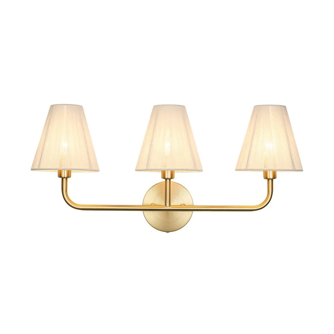 3-Light Beige Woven Thread Conical Vanity Wall Sconce