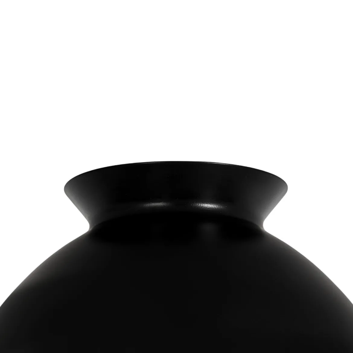 1-Light Black Dome Frosted Glass Shade Semi Flush Mount
