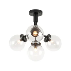 4-Light Bloom Clear Glass Globe Semi Flush Mount
