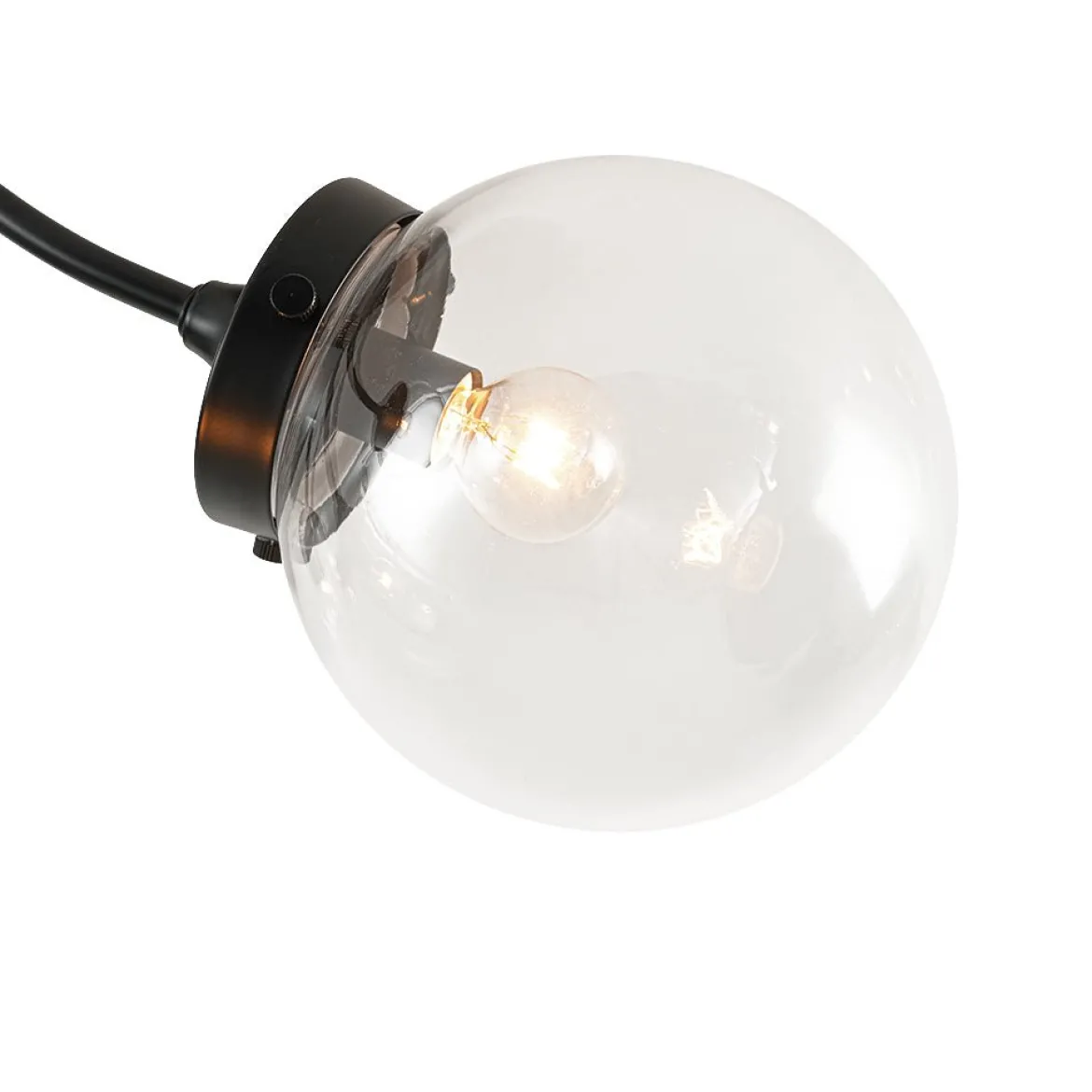 4-Light Bloom Clear Glass Globe Semi Flush Mount