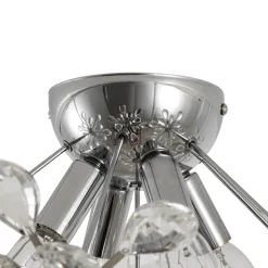 4-Light Bloom Dandelion Crystal Sputnik Semi Flush Mount