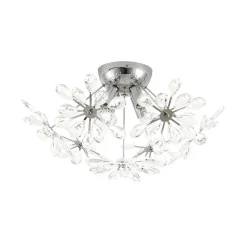 4-Light Bloom Dandelion Crystal Sputnik Semi Flush Mount