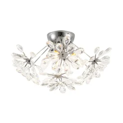 4-Light Bloom Dandelion Crystal Sputnik Semi Flush Mount