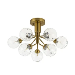 9-Light Bloom Water Glass Globe Tiered Sputnik Ceiling Light