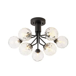 9-Light Bloom Water Glass Globe Tiered Sputnik Ceiling Light