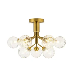 9-Light Bloom Water Glass Globe Tiered Sputnik Ceiling Light