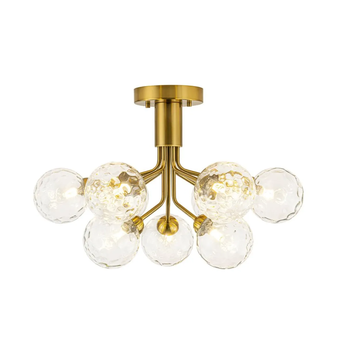 9-Light Bloom Water Glass Globe Tiered Sputnik Ceiling Light