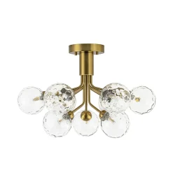 9-Light Bloom Water Glass Globe Tiered Sputnik Ceiling Light