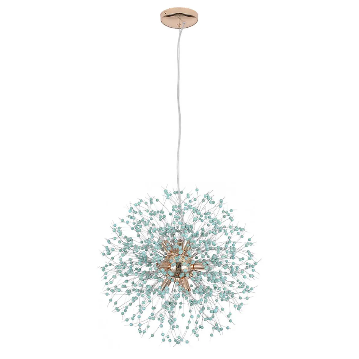 9-Light Blue Dandelion Firework Chandelier