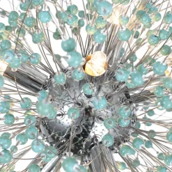 9-Light Blue Dandelion Firework Chandelier