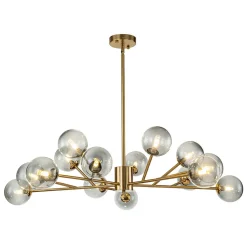 15-Light Branch Smoked Glass Globe Bubble Chandelier