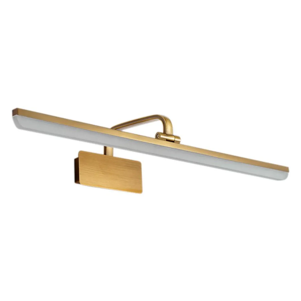 1-Light Brass Linear LED Vanity Light Picture Sconce