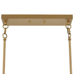 3-Light Brushed Gold Black Cone Island Chandelier