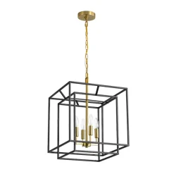 4-Light Candle Style Tiered Square Lantern Pendant