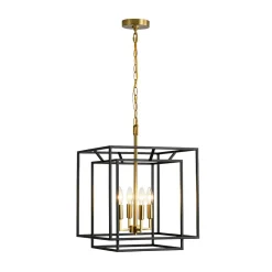 4-Light Candle Style Tiered Square Lantern Pendant