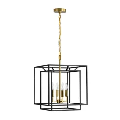 4-Light Candle Style Tiered Square Lantern Pendant