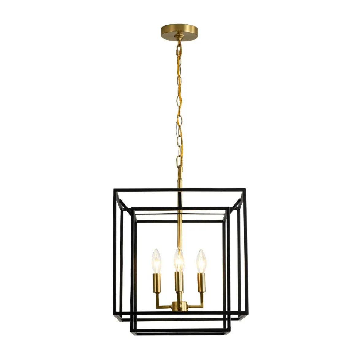 4-Light Candle Style Tiered Square Lantern Pendant