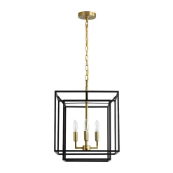 4-Light Candle Style Tiered Square Lantern Pendant