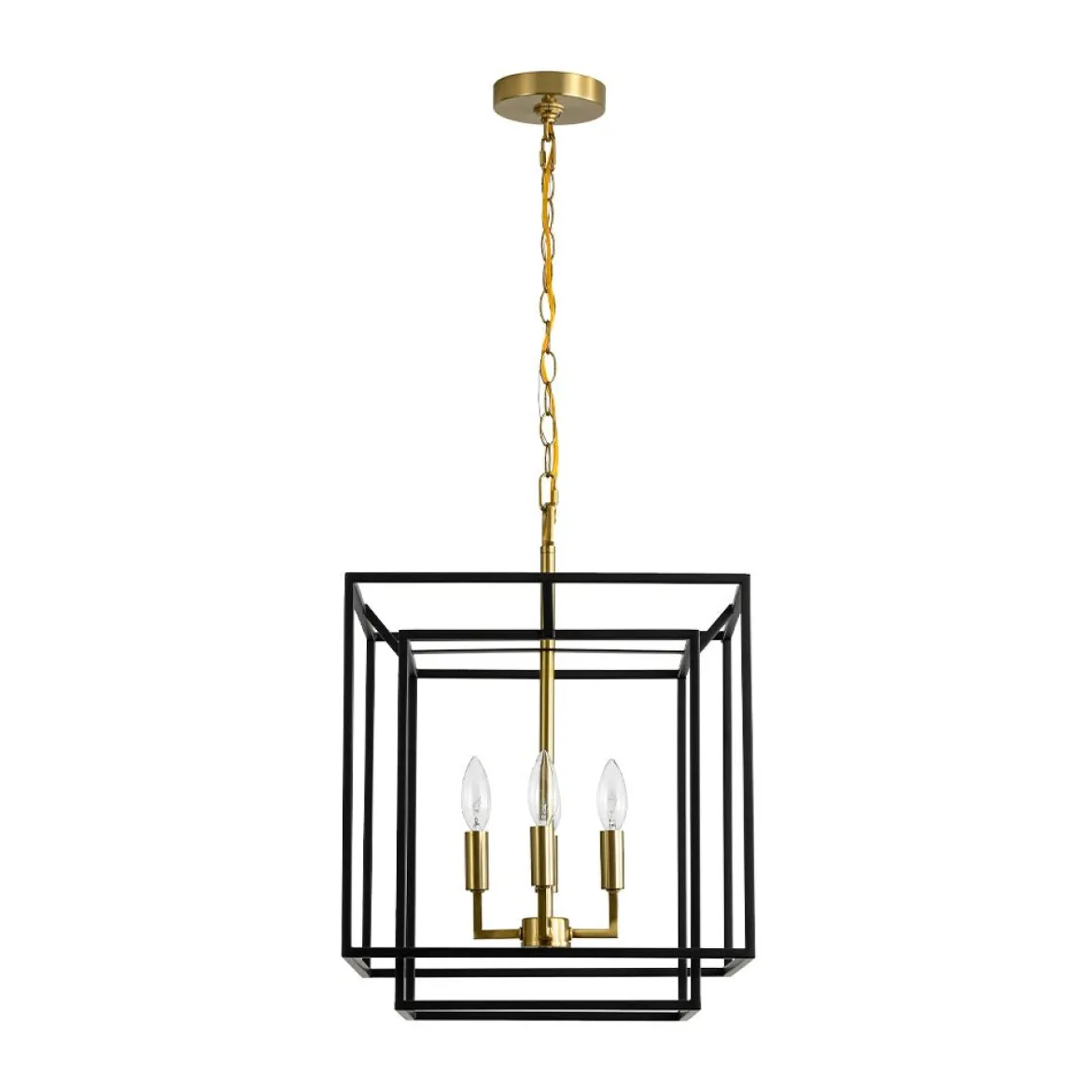 4-Light Candle Style Tiered Square Lantern Pendant
