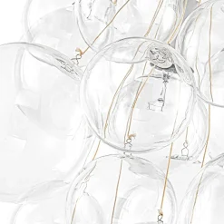 3-Light Cascade Cluster Clear Glass Bubble Chandelier