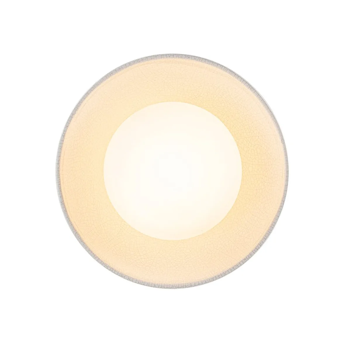 1-Light Ceramic Dome Frosted Shade Semi Flush Mount