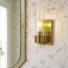 1-Light Clear Glass Cylinder Bathroom Vanity Wall Sconce