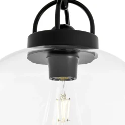 1-Light Clear Glass Dome Shade Semi Flush Mount