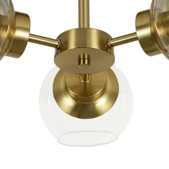 3-Light Clear Glass Globe Sputnik Semi Flush Mount
