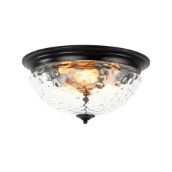 3-light Clear Water Glass Flush Mount Ceiling Light
