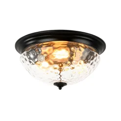 3-light Clear Water Glass Flush Mount Ceiling Light