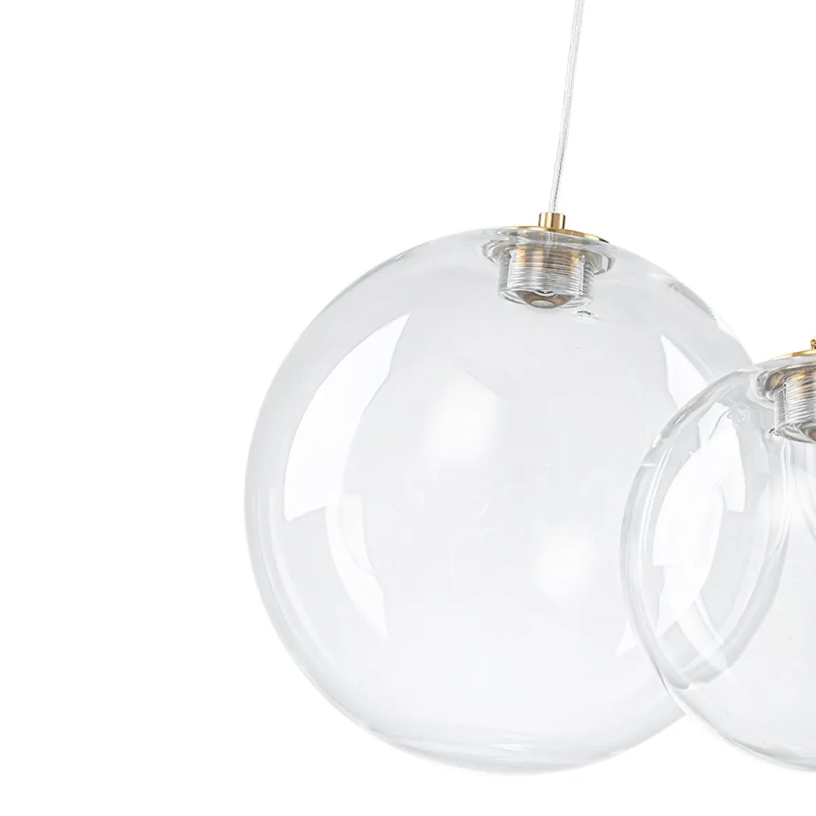 3-Light Cluster Gold Ruby Glass Globe Dimmable LED Pendant
