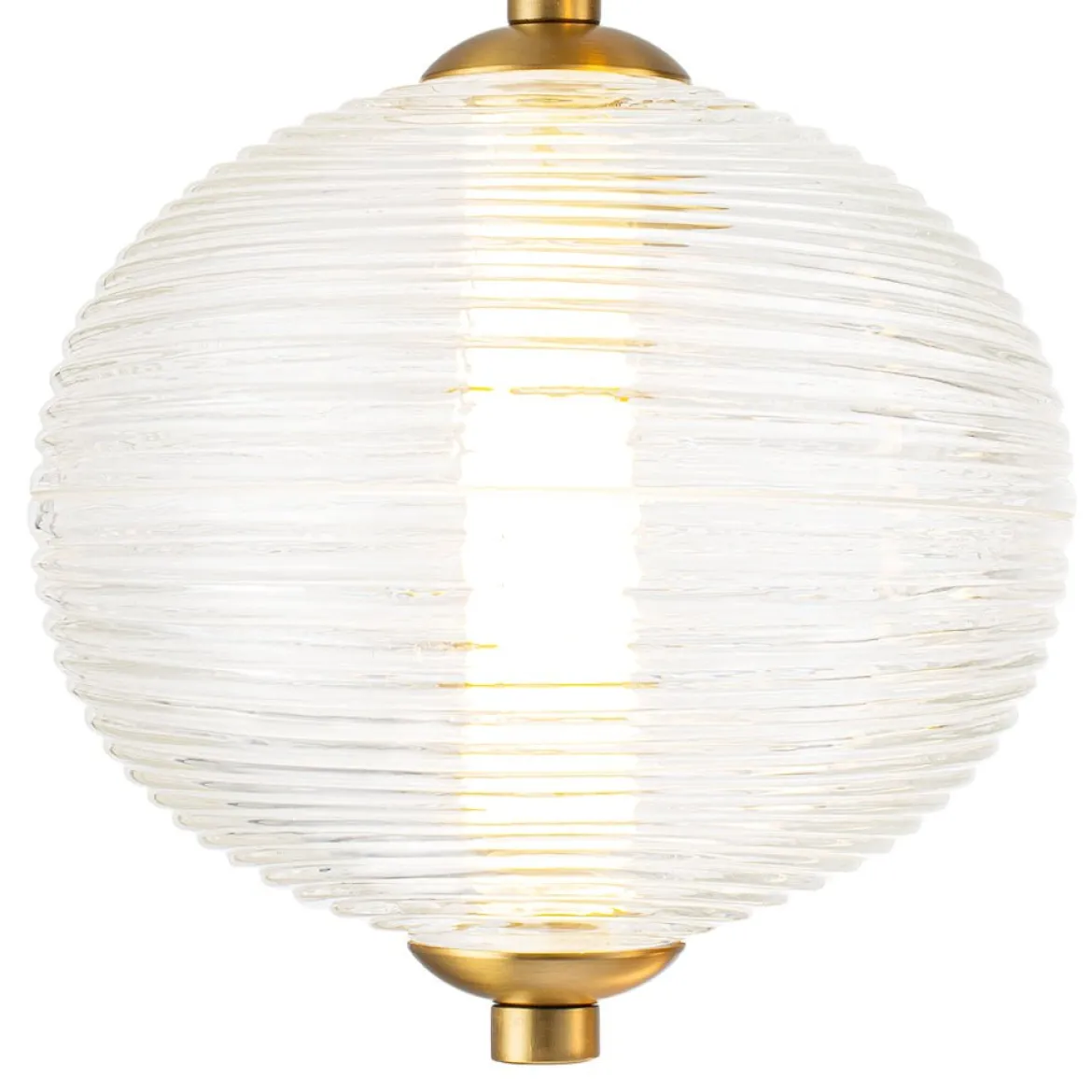 5-Light Cluster Ribbed Glass LED Round Entryway Chandelier