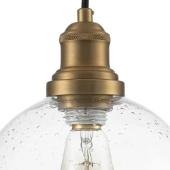 1-Light Corded Seeded Glass Globe Kitchen Pendant Light