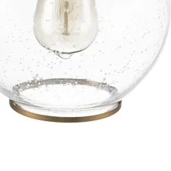 1-Light Corded Seeded Glass Globe Kitchen Pendant Light