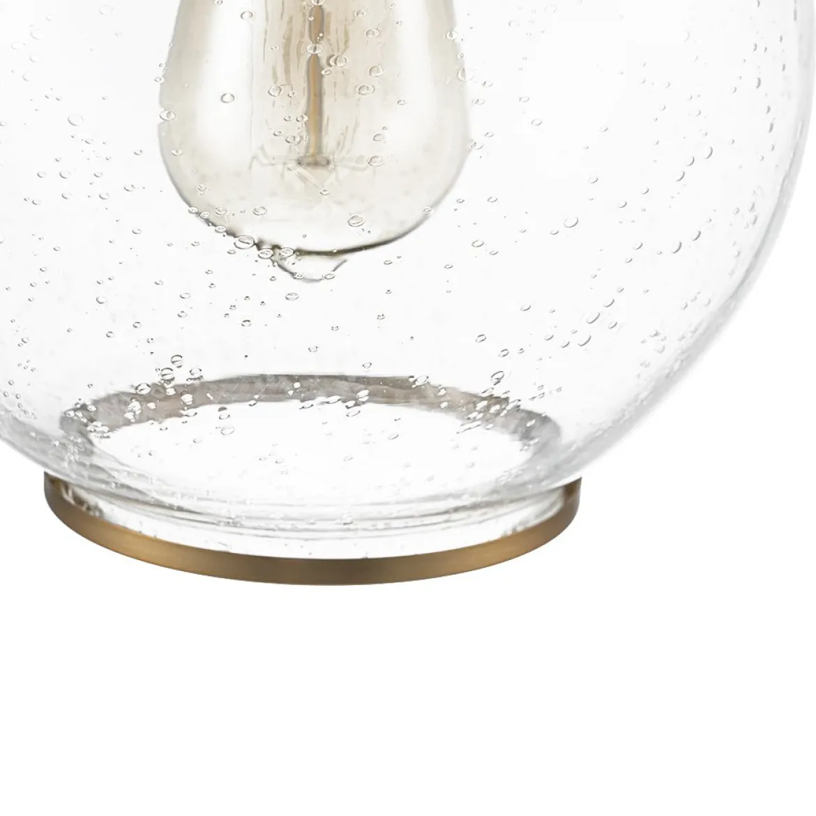 1-Light Corded Seeded Glass Globe Kitchen Pendant Light