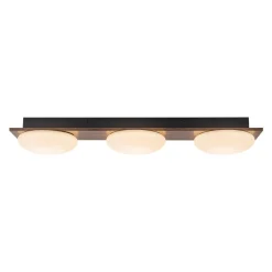 3-Light Dimmable LED Rustic Linear Flush Mount Light