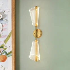 2-Light Dimmable LED Up Down Conical Vanity Wall Sconce