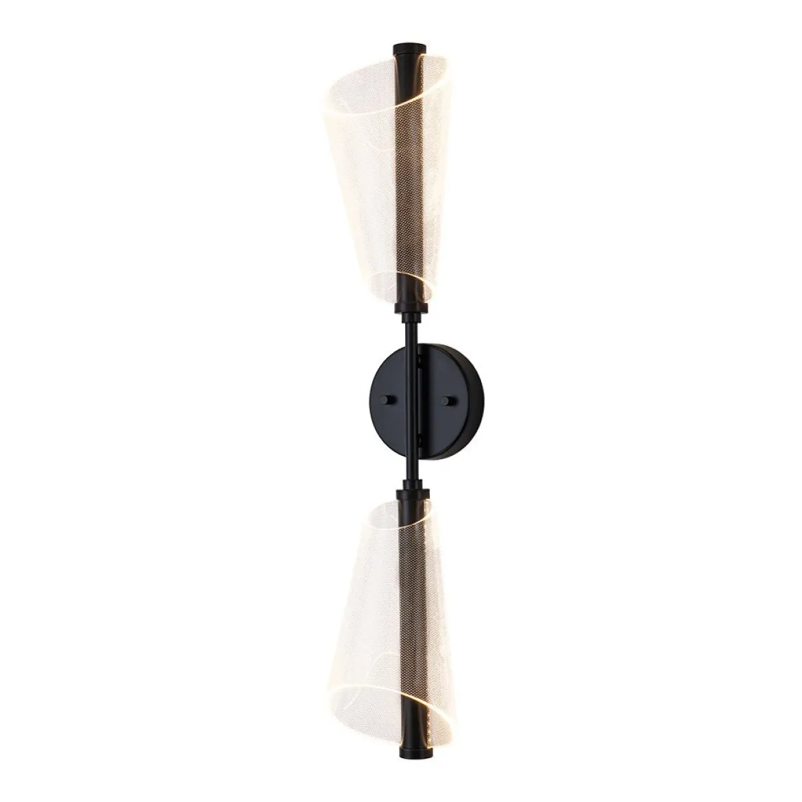 2-Light Dimmable LED Up Down Conical Vanity Wall Sconce