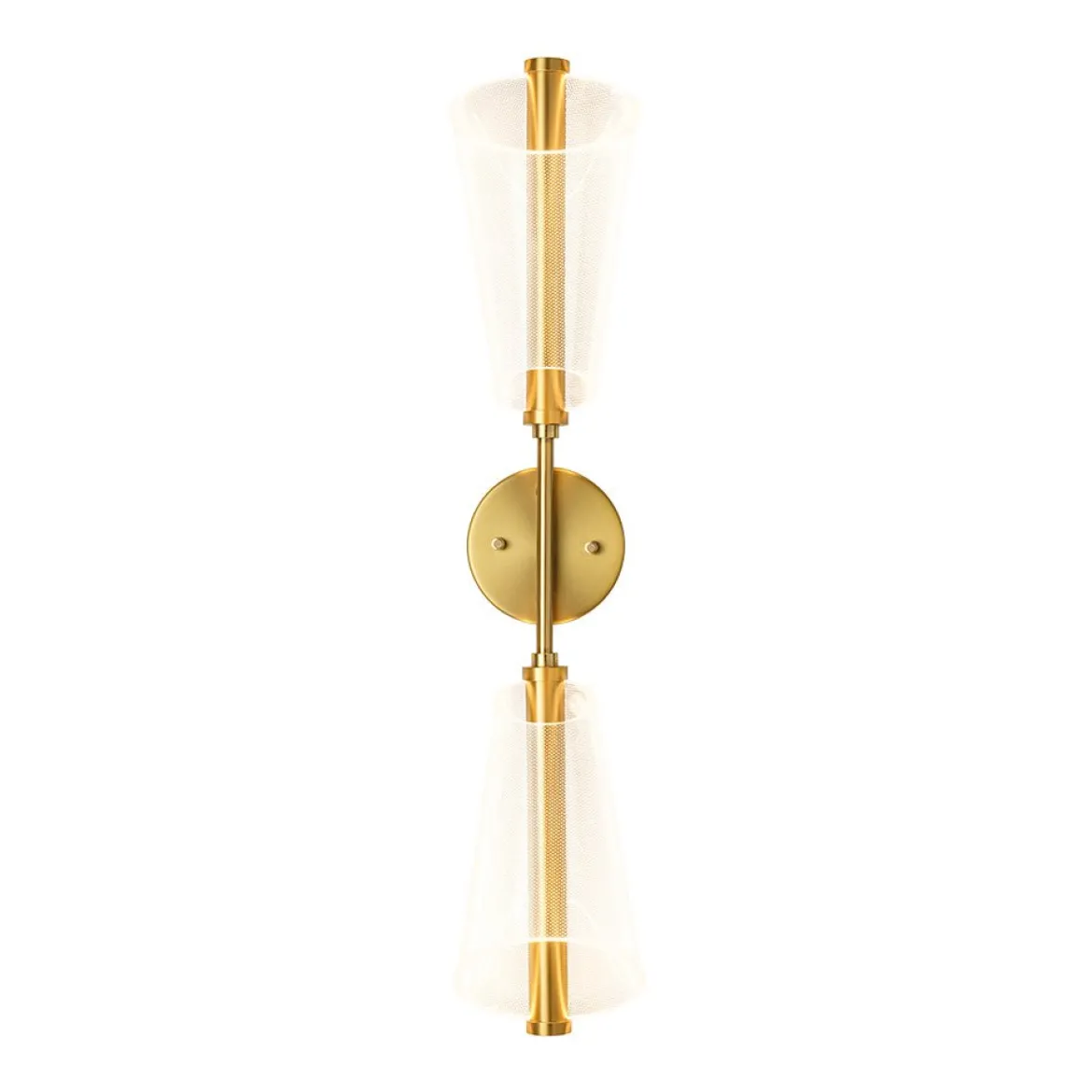 2-Light Dimmable LED Up Down Conical Vanity Wall Sconce